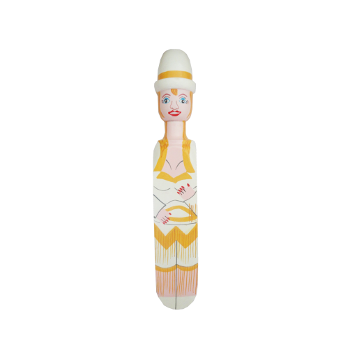 Image of Wedgie Door Stopper (Doll - Gold Outfit) Wood