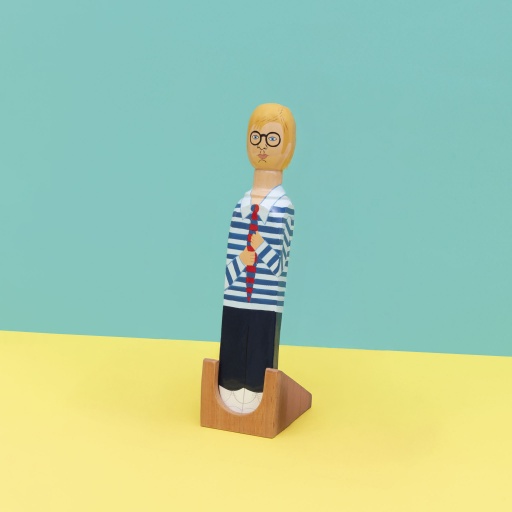 Image of Wedgie Individual Display Stand Wood - Mahogany