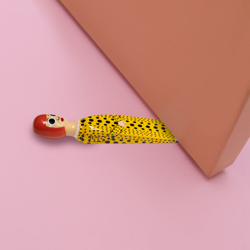 Image of Wedgie | Door Stopper (Yayoy - Yellow Polka Outfit) Wood
